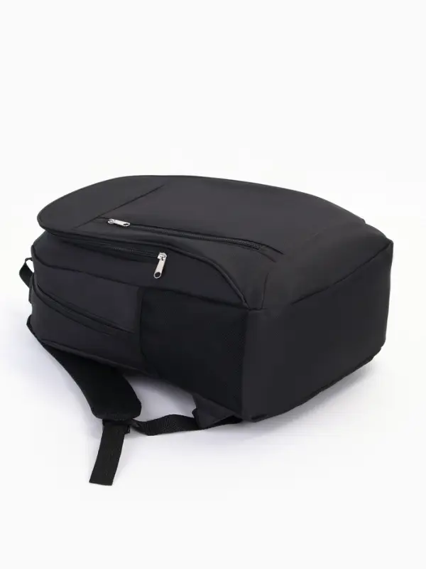 Рюкзак школьный на молнии, 4 кармана, размер 29.5&times;12.5&times;43 см, чёрный