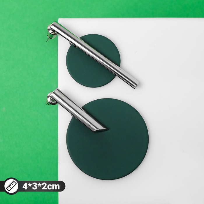 Серьги ассорти «Арт» линии, цвет зелёный в серебре Серьги ассорти «Арт» линии, цвет зелёный в серебре