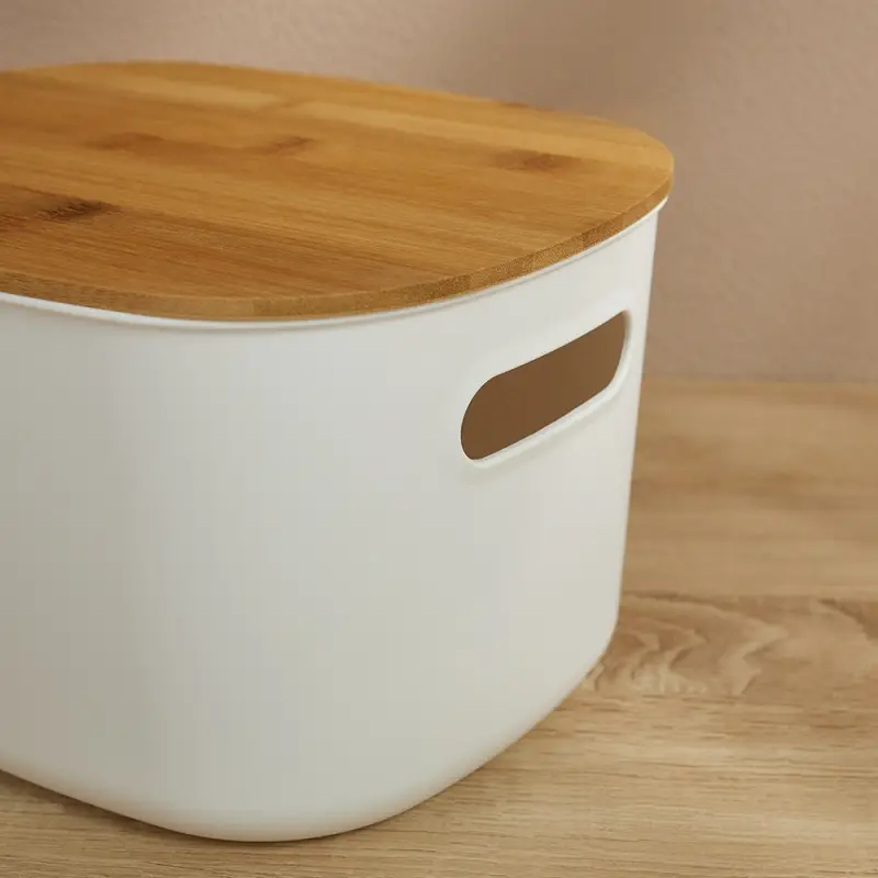 VETTA Корзина для хранения с бамбуковой крышкой "Токио", 27x22,5x15,5см