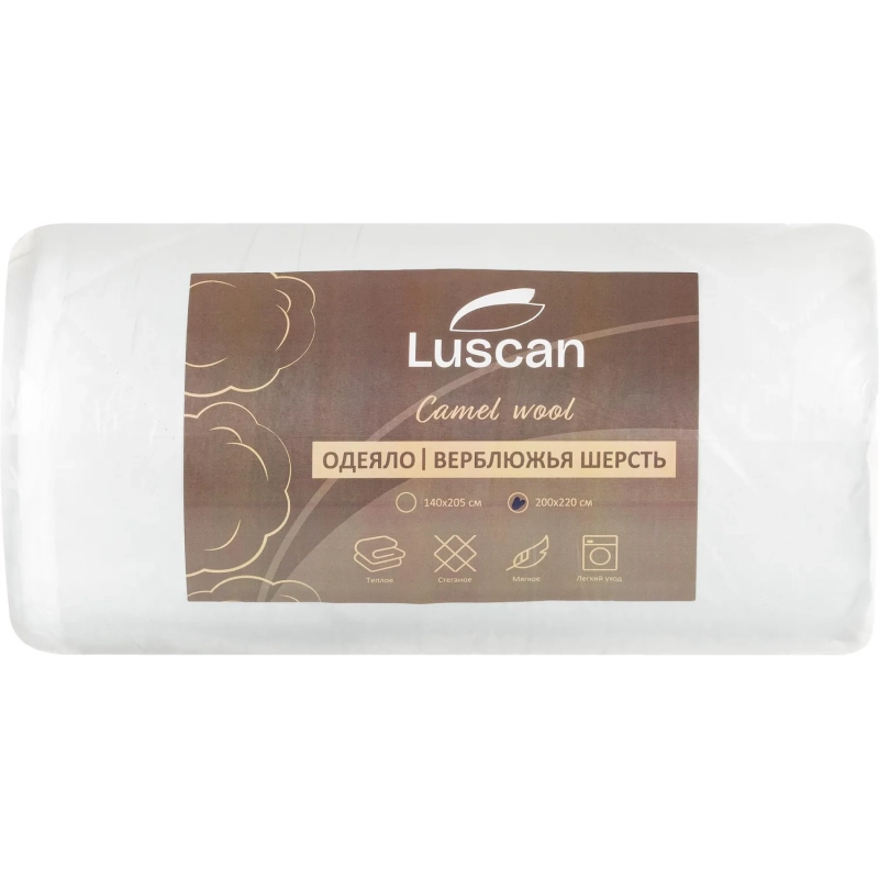 Одеяло Luscan 220х200 см стеганное микрофибра/верблюжья шерсть 300 г/м2