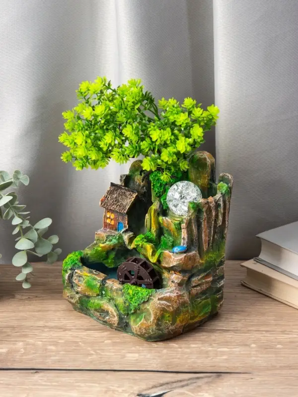 Фонтан настольный &laquo;Домик у пруда&raquo;, 13&times;17&times;27 см, с подсветкой