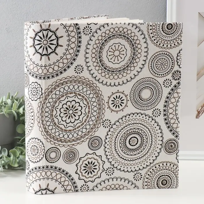 Фотоальбом магнитный 30 листов "Узоры" обложка текстиль 33,5х28,5х5 см