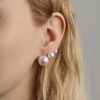 Серьги пусеты 18 пар &laquo;Рэйчел&raquo;, бусина d=5-12 мм, молочно-белые