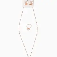 Гарнитур 3 предмета: серьги, кулон, кольцо безразмерное &laquo;Эдель&raquo;, с жемчугом цветок, белые в золоте, 45 см