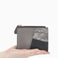 Кошелёк женский на кнопке, 11.5&times;2&times;9 см, комбинированный, серый