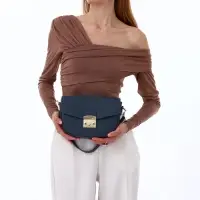 Сумка женская мессенджер TEXTURA на клапане, 23&times;6&times;15 см, синяя