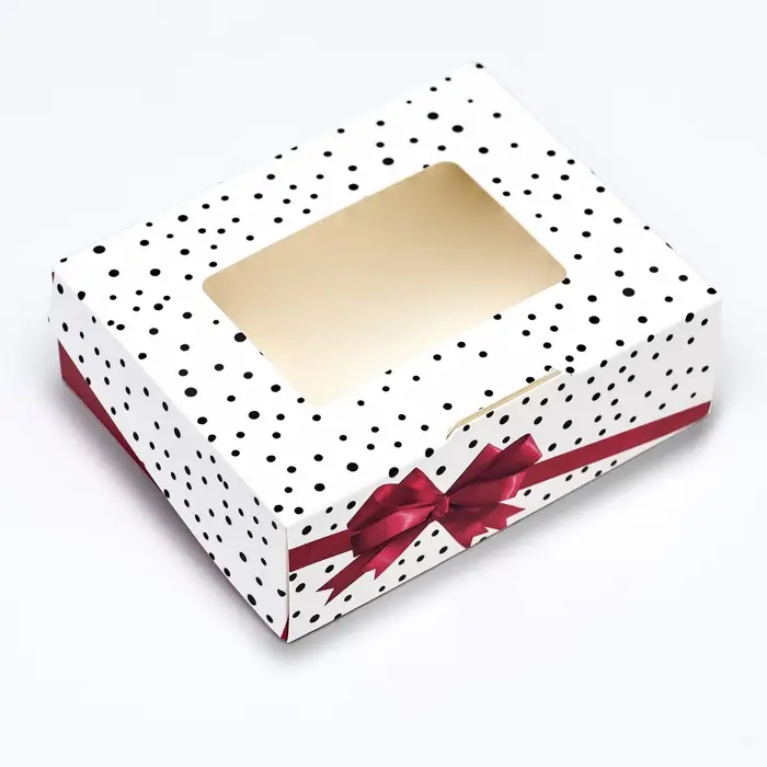 Коробка складная «Красный бант» 10×8×3.5 см