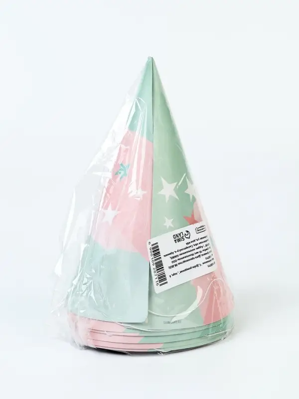 Набор колпаков праздничных «С Днём рождени», 6 шт Набор колпаков праздничных «С Днём рождени», 6 шт