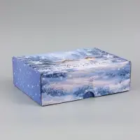 Коробка подарочная, самосборная &laquo;Зимний город&raquo;,30.7&times;22&times;9.5 см