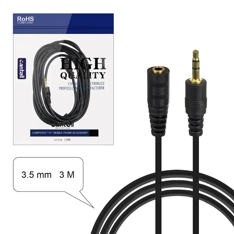 *Кабель AUX Jack3.5mm папа\мама Extension cable 3M (200шт/кор)