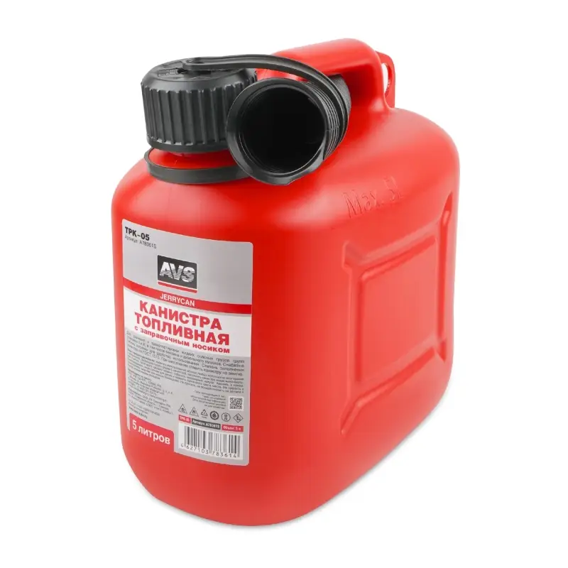 Канистра топливная пластик 5л. (красная) AVS TPK-05