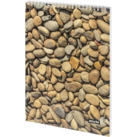 Блокнот А4 80л Attache Текстуры природы Камешки клетка, греб, ВД-лак