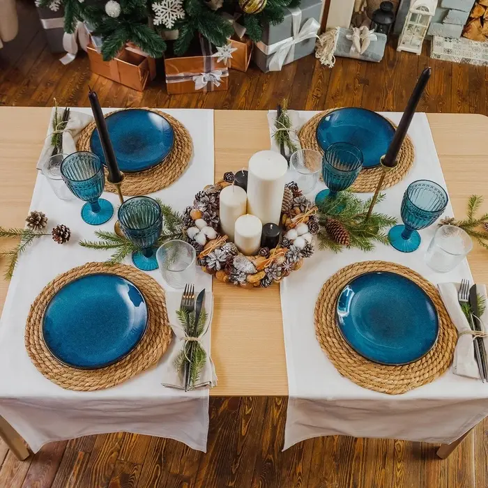 Тарелка обеденная &laquo;Лунная тропа&raquo;, d=21 см, керамика, синяя