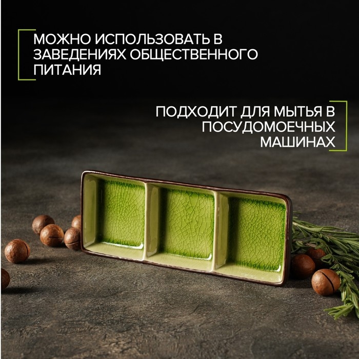 Менажница керамическая 3 секции «Таллула», 20,5×7,5×2,5 см Менажница керамическая 3 секции «Таллула», 20,5×7,5×2,5 см