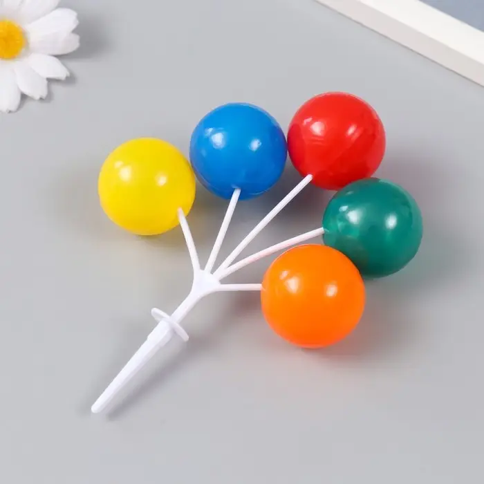 Декор для творчества пластик "Связка воздушных шаров - яркие" 5 шт 13,5 см