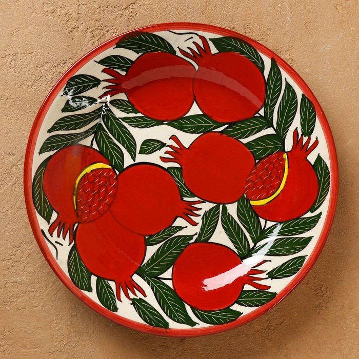 Тарелка Риштанская Керамика Тарелка Риштанская Керамика "Гранаты", 25 см