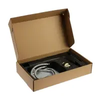 Смеситель для раковины ZEIN Z3819, однорычажный, каскадный излив высотой 22 см, черный