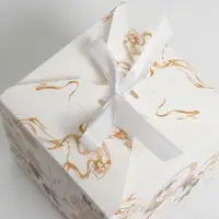 Коробка подарочная складная, упаковка, &laquo;8 марта, золотой&raquo;, 12&times;12&times;12 см