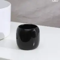 Набор аксессуаров для ванной комнаты SAVANNA Monro, 4 предмета, мыльница, дозатор для мыла 450 мл, стакан, баночка, чёрный