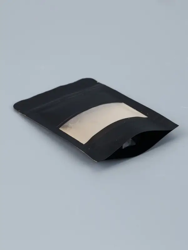 Пакет Zip-lock Крафт с прямоугольным окном, черный,10&times;15&times;3 см