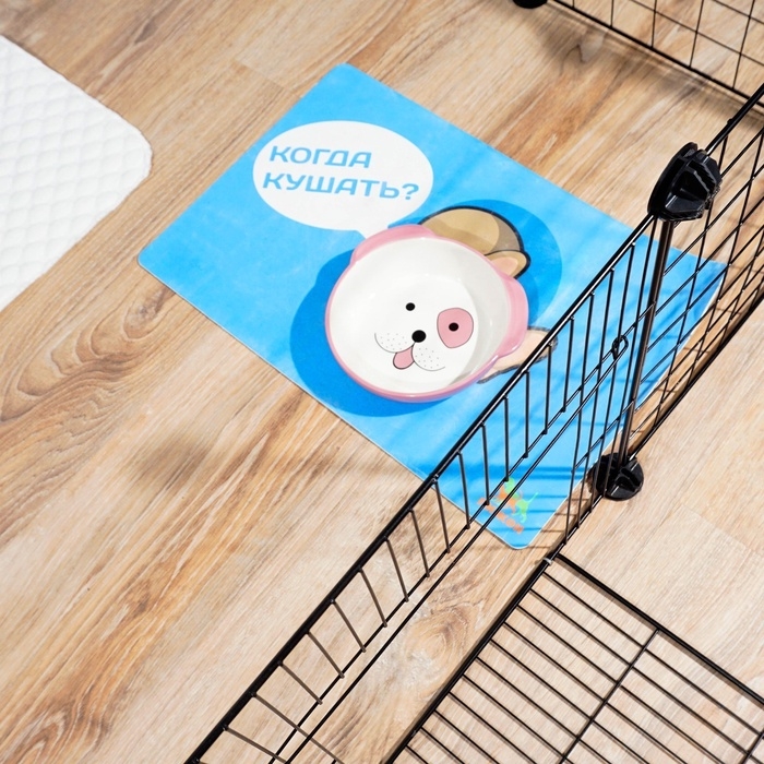 Коврик под миску  Коврик под миску "Пижон" с нескользящим основанием, 43 х 28 см, "Когда кушать?"