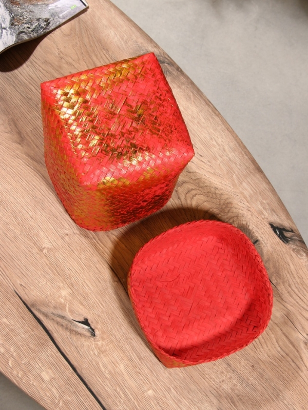 Корзинка плетеная Корзинка плетеная "Голден" 16х16х23 см, розовый