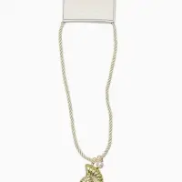 Кулон на жгуте текстильном "Ракушка", цвет бело-золотой