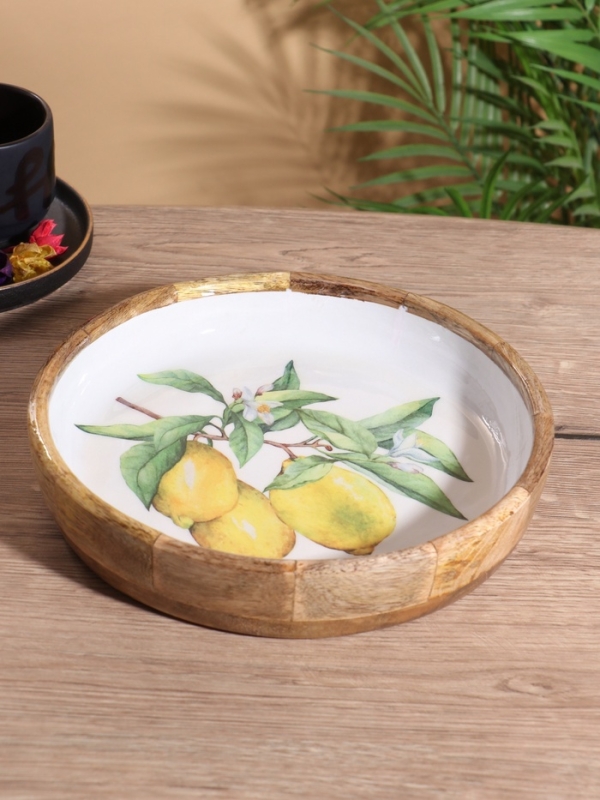 Блюдо Блюдо "Лимоны" дерево манго 25х25х4,5 см