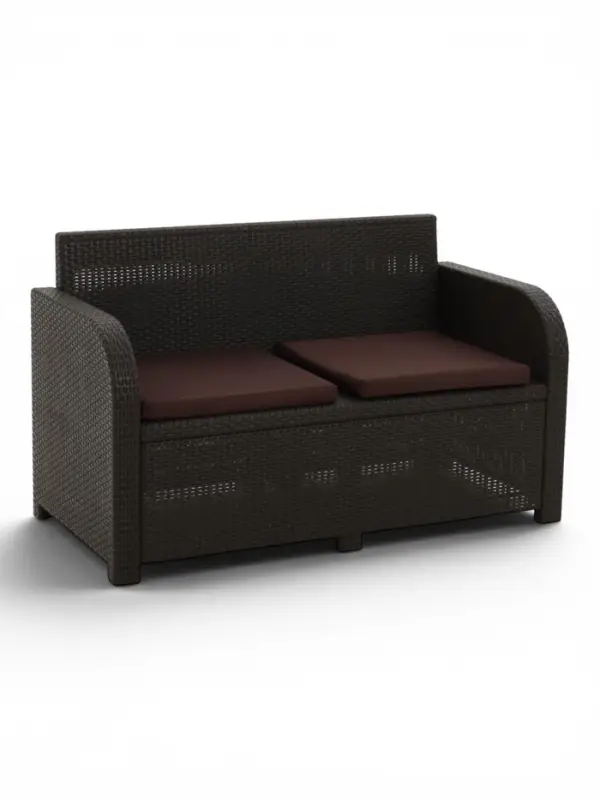 Комплект мебели Decorona DeRattan (диван 2-х местный,2 кресла,стол низкий) теплый орех