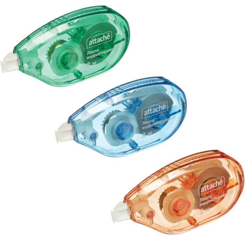 Корректирующая лента Attache 5ммх8м, боковая подача цвет корпуса&nbsp;в ассорт