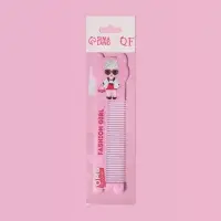 Расчёска Fashion, с ручкой, фигурная, 14.7×3.7(±1) см, разноцветная