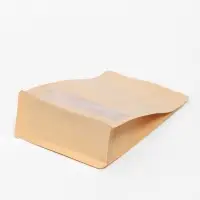 Пакет Zip - lock Крафт с плоским дном, прямоугольное окно, 16×26 см