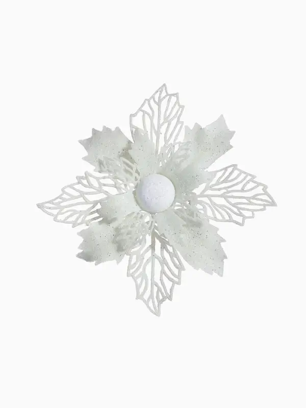 Ёлочные игрушки 2 шт. &laquo;Зимнее волшебство. Снежный цветок&raquo; пластик, 15 см, белый