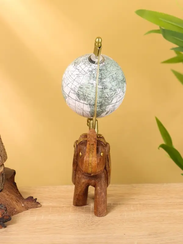 Глобус сувенирный, 11×8×21 см, подставка дерево