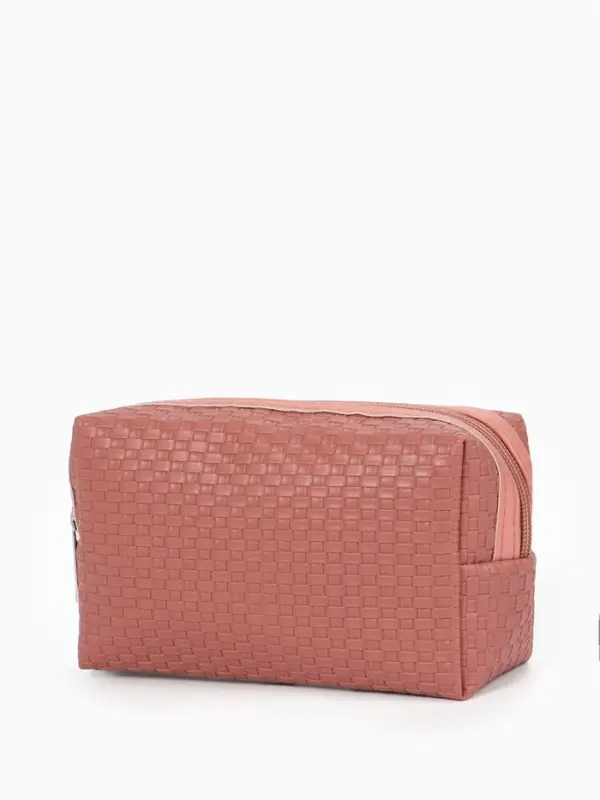 Косметичка дор Плетенка, 16*5*10, отдел на молнии, темно-розовый