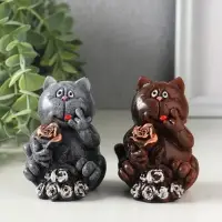Фигурка &laquo;Кот с цветами&raquo;, 7&times;5&times;6.5 см, МИКС