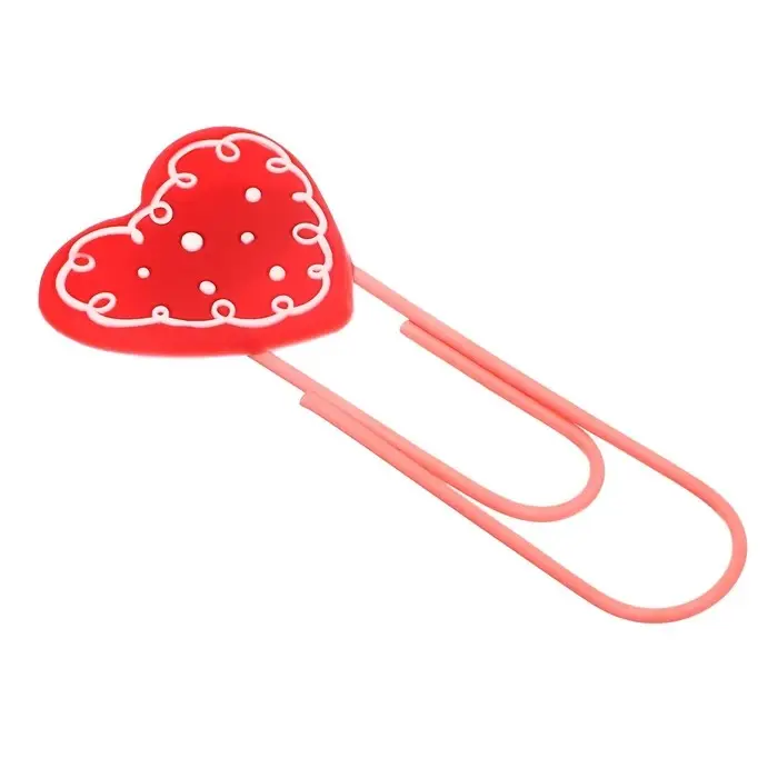 Закладка-скрепка большая «Сердце», 11 см, МИКС Закладка-скрепка большая «Сердце», 11 см, МИКС