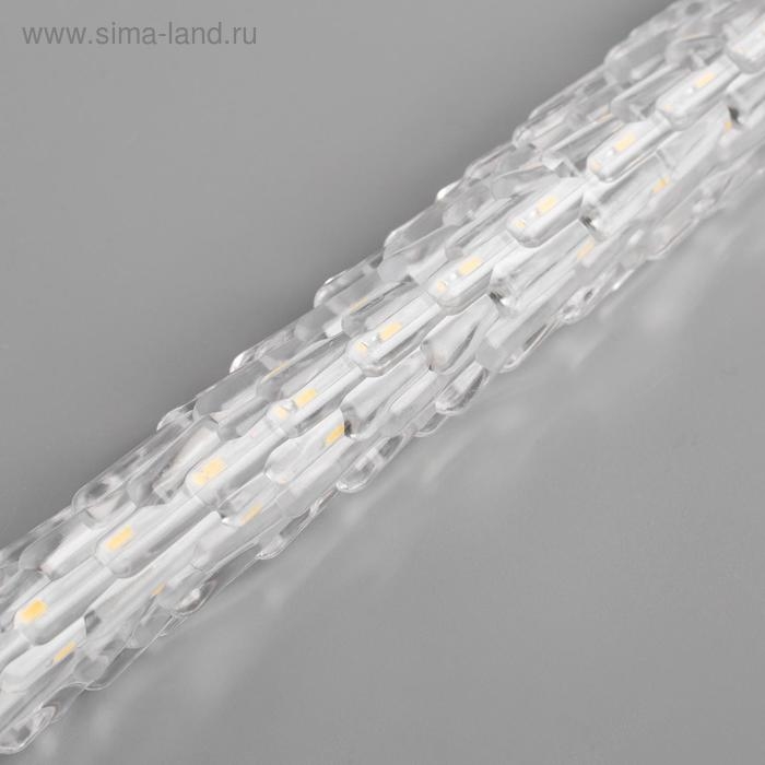 Гирлянда «Сосульки рифленые» 2.5 × 0.3 м, IP65, прозрачная нить, 192 LED, свечение синее с эффектом стекания, 12 В