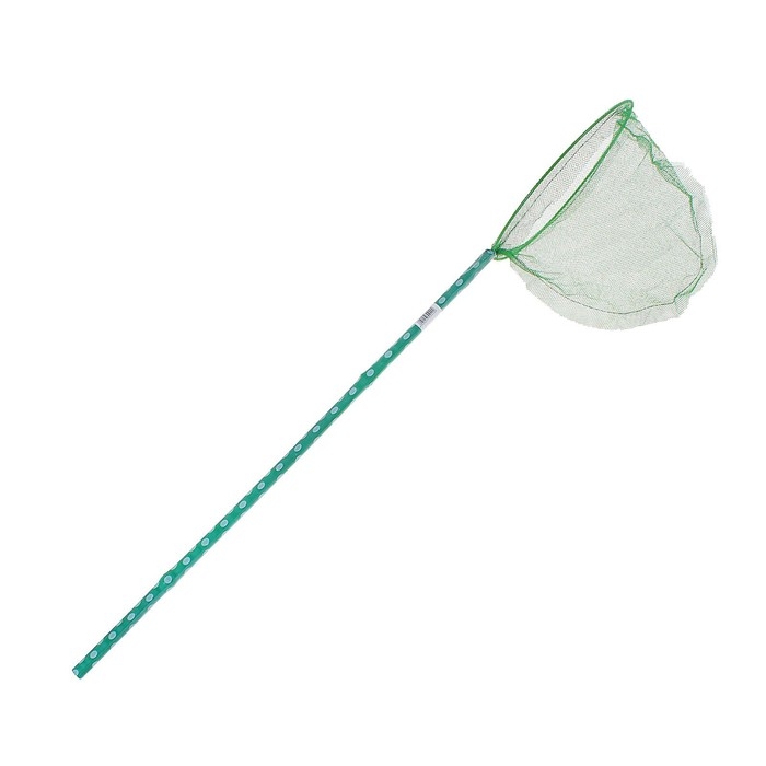 Сачок детский, бамбуковая ручка в горох 60 см, d=20 см, цвета МИКС Сачок детский, бамбуковая ручка в горох 60 см, d=20 см, цвета МИКС