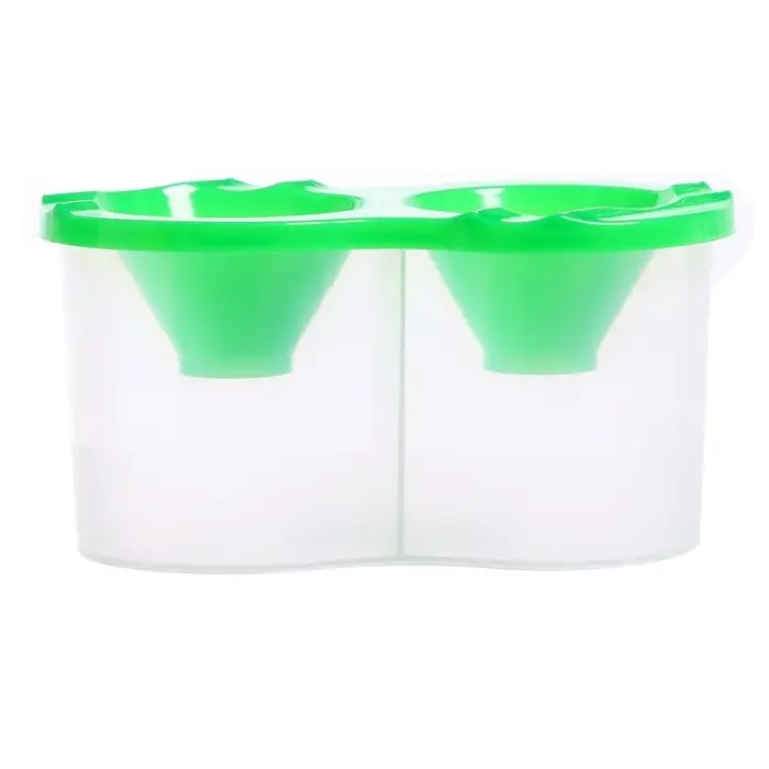 Стакан - непроливайка для рисования двойной Calligrata, 150 мл &times;2, с держателем для кистей, зелёный