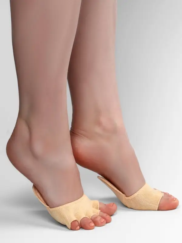 Полустельки с открытыми пальцами, 9.5 см, пара, бежевые