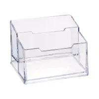 Подставка для визиток, прозрачная, 2 отделения