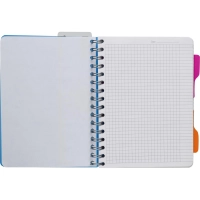 Бизнес-тетрадь А5,140 л,пласт обл, с разд,спир,ATTACHE FANTASY,голуб