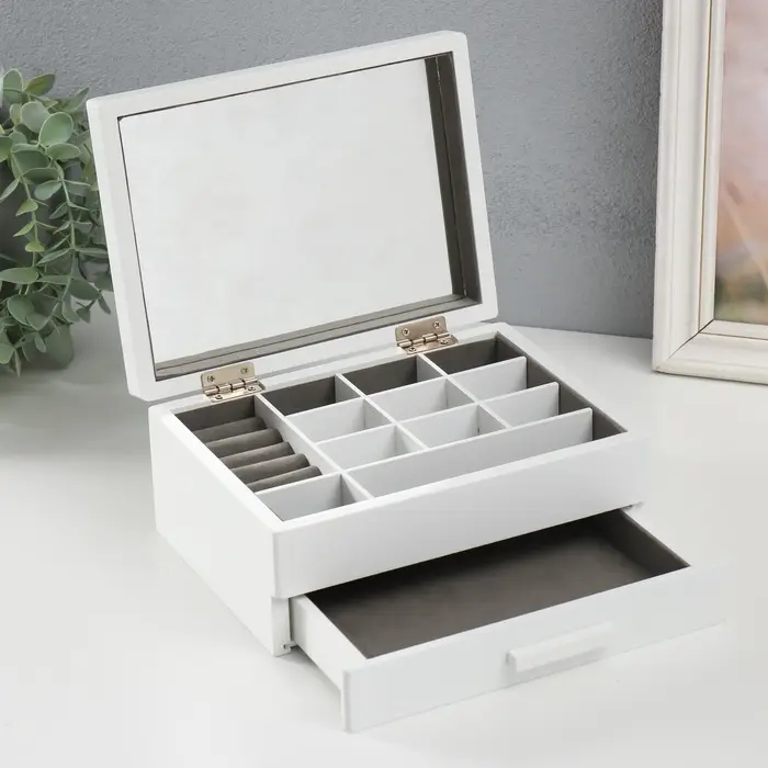 Шкатулка для украшений &laquo;Белоснежная&raquo;, дерево, 9&times;16&times;21 см