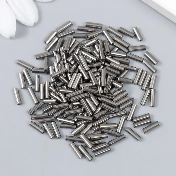 Бисер  Бисер "Zlatka" стеклярус 10 г, размер 3", 6 мм, №0577 черн.никель 93"78564