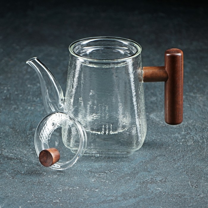 Чайник стеклянный заварочный «Тенби», 650 мл, 18×9,5×14 см, стеклянное сито Чайник стеклянный заварочный «Тенби», 650 мл, 18×9,5×14 см, стеклянное сито