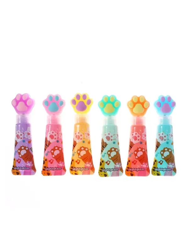 Маркер-текстовыделитель &laquo;Лапка&raquo;, скошенный наконечник, узел 5 мм, МИКС