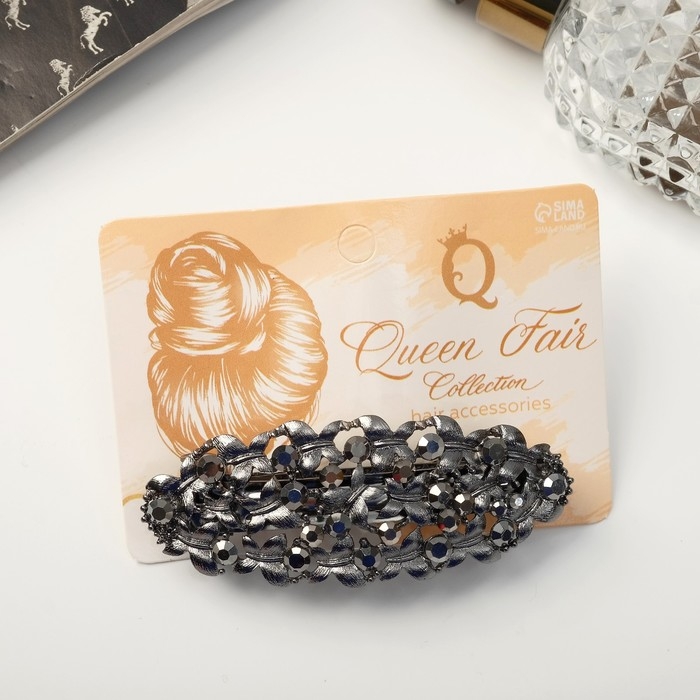 Заколка-автомат для волос Заколка-автомат для волос "Грейс" бабочки, 8 см, чёрный