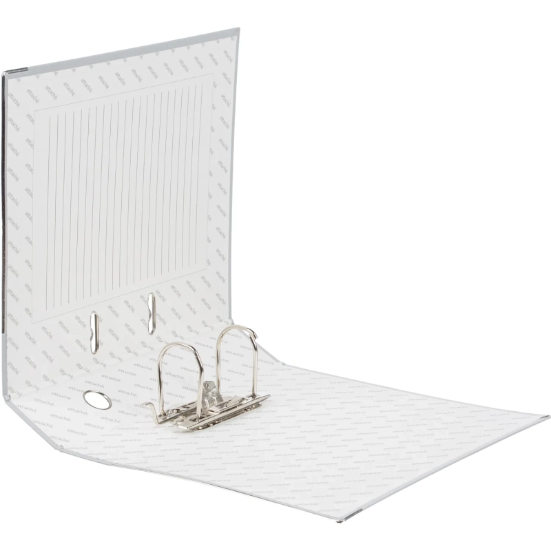 Папка-регистратор 75мм Attache А4, серая, тиснение кожа, метал. угол