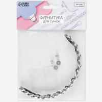 Ручка для сумки, металлическая, с винтами для крепления, 12.8&times;6.5 см, цвет серебряный, чёрный